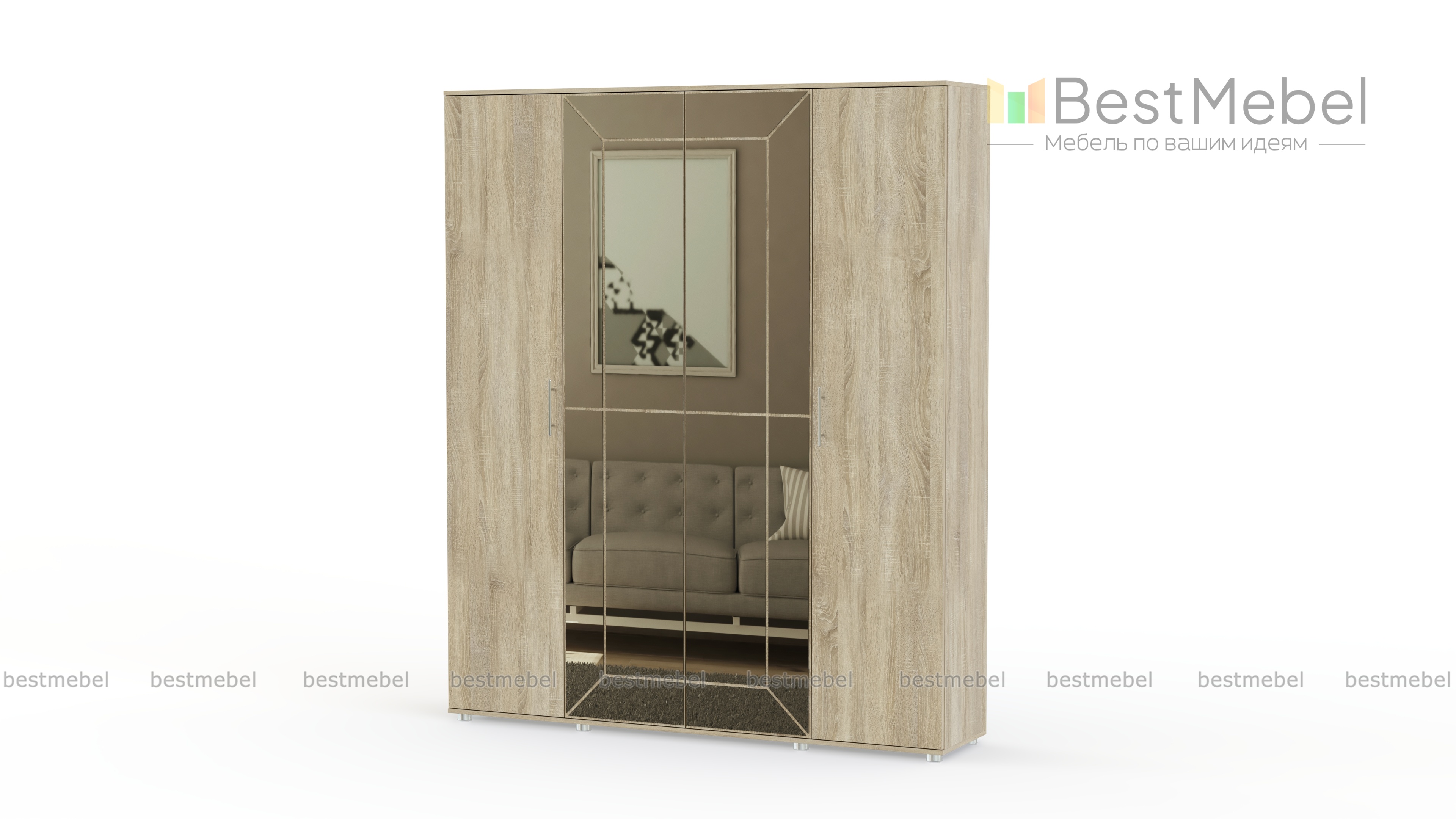 Шкаф 4-х дверный Амели BMS