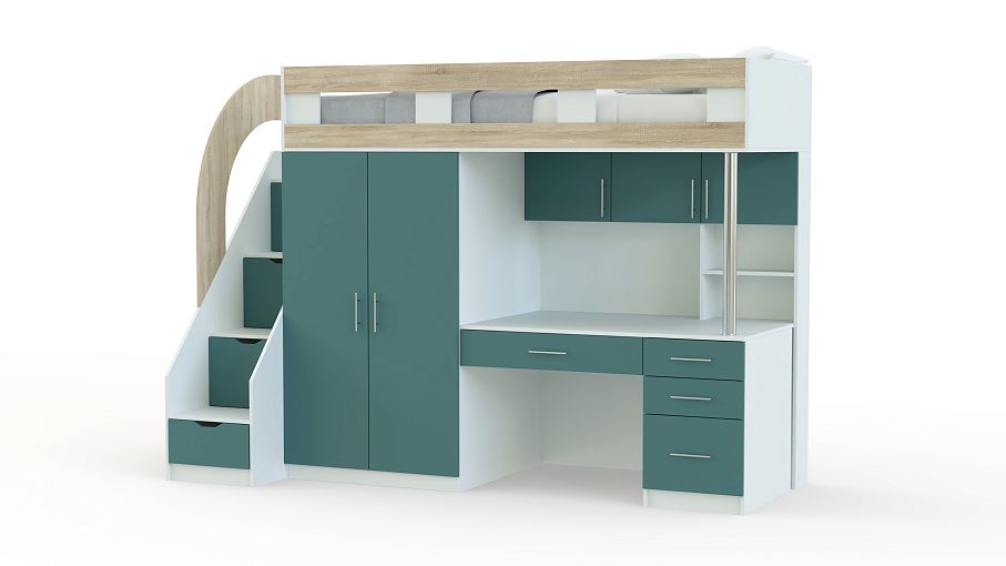 Кровать-чердак с рабочей зоной Мираж 5 BMS - Фото