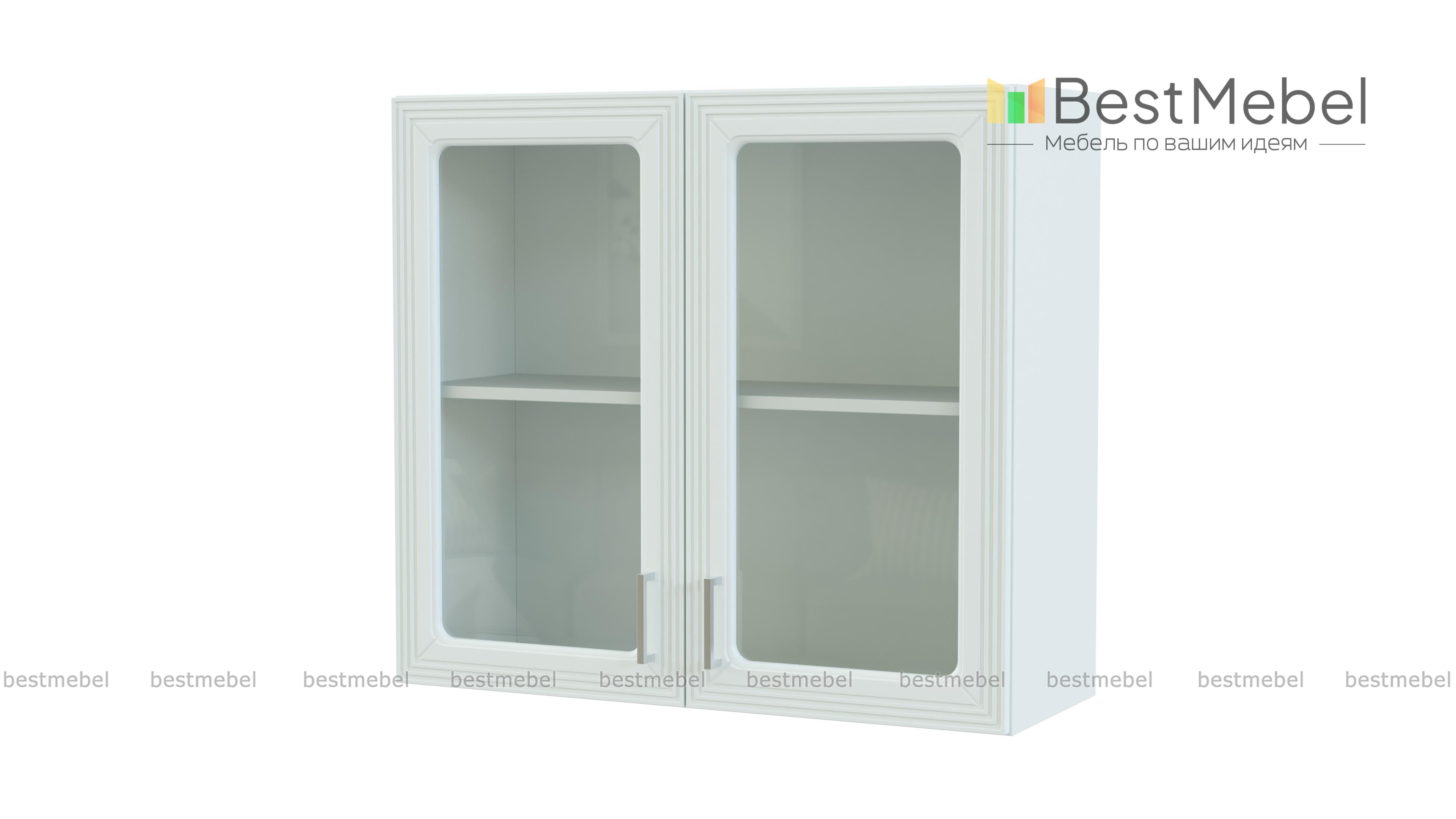 Шкаф навесной 2 двери со стеклом Ника BMS - Фото