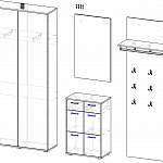 Схема сборки Прихожая Лира Глянец BMS