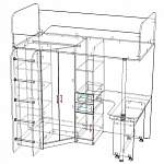Схема сборки Кровать-чердак со столом Ника 427 BMS