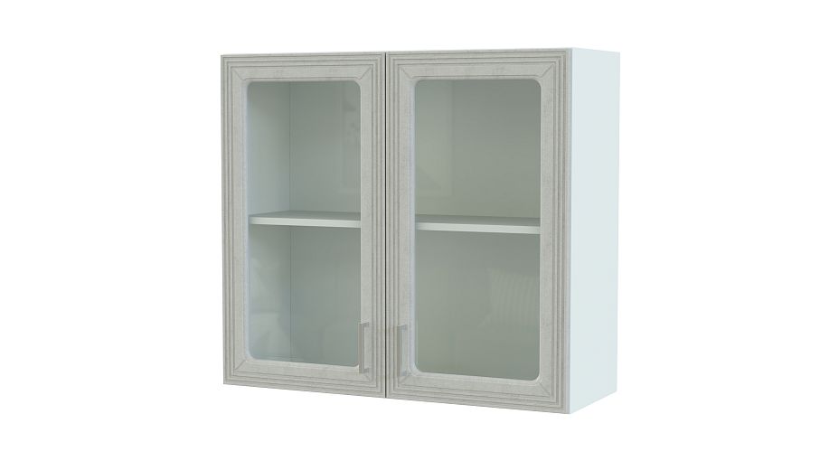Шкаф навесной 2 двери со стеклом Ника BMS - Фото