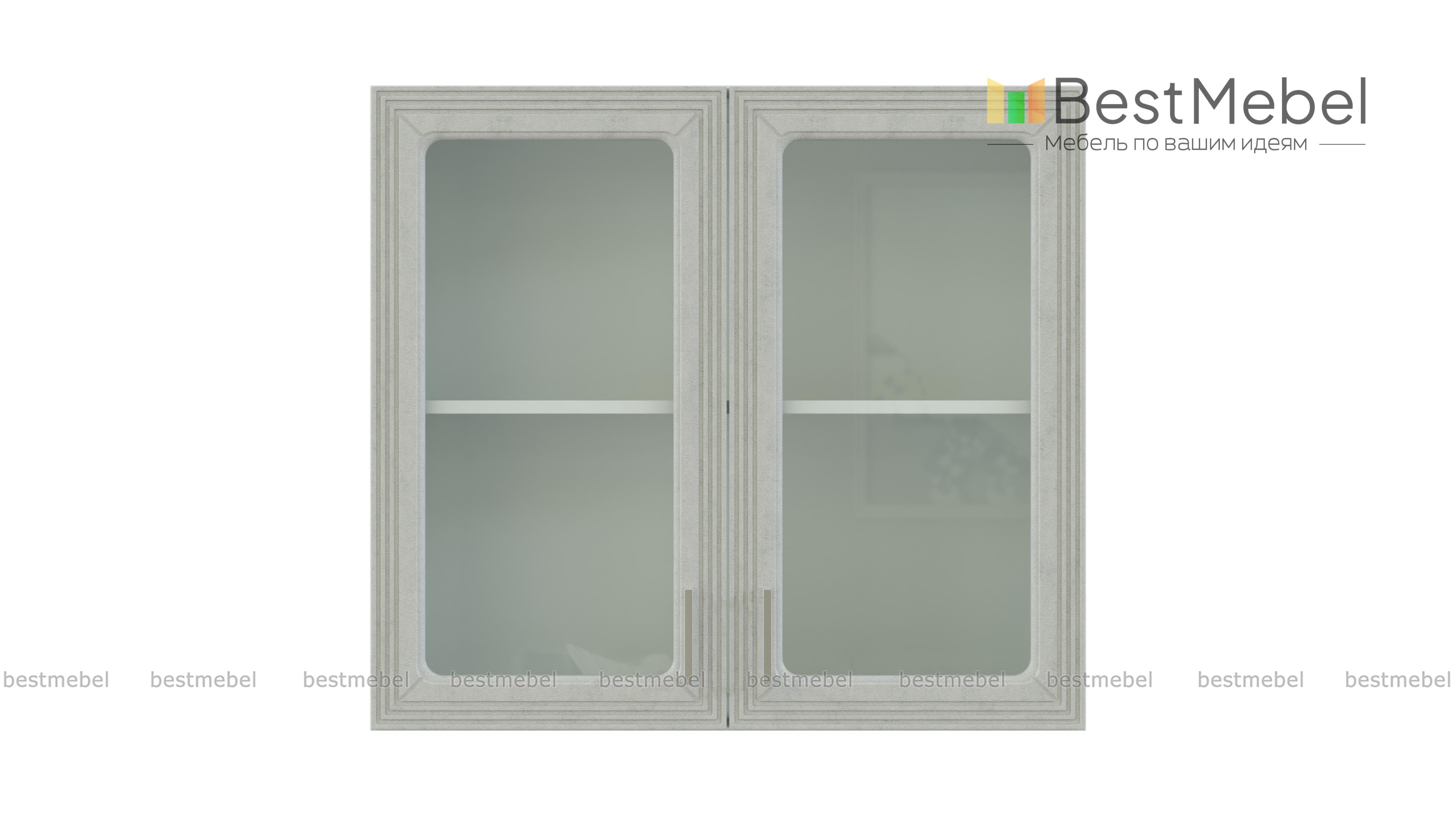 Шкаф навесной 2 двери со стеклом Ника BMS - Фото