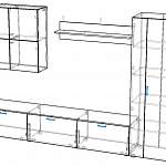 Чертеж Гостиная Киото со шкафом BMS